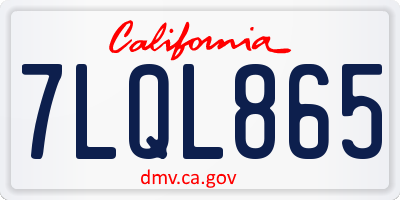 CA license plate 7LQL865