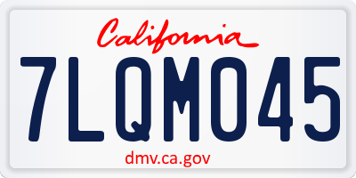 CA license plate 7LQM045