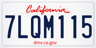 CA license plate 7LQM115