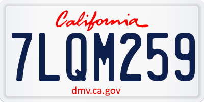 CA license plate 7LQM259