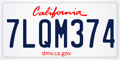 CA license plate 7LQM374