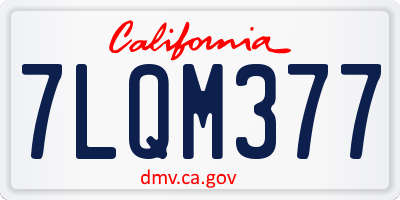 CA license plate 7LQM377