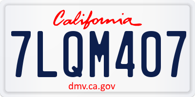 CA license plate 7LQM407
