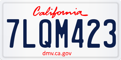 CA license plate 7LQM423