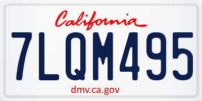 CA license plate 7LQM495