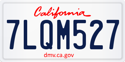 CA license plate 7LQM527