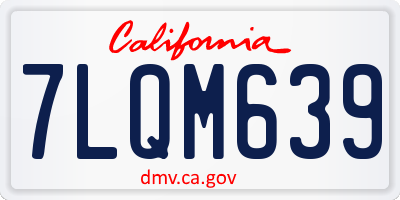 CA license plate 7LQM639