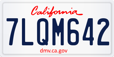 CA license plate 7LQM642