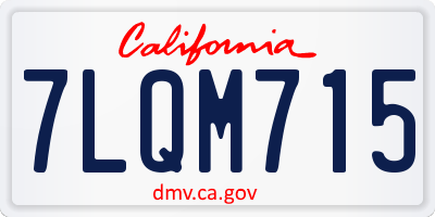 CA license plate 7LQM715