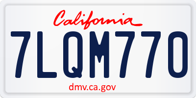 CA license plate 7LQM770