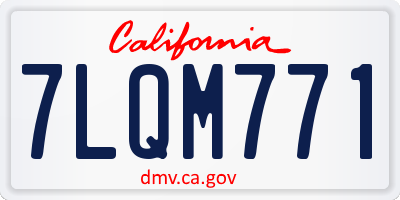 CA license plate 7LQM771