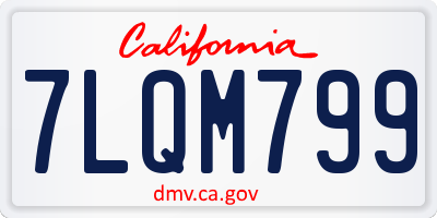 CA license plate 7LQM799