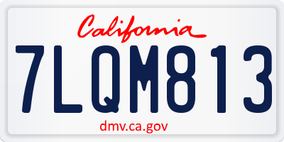 CA license plate 7LQM813