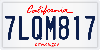 CA license plate 7LQM817