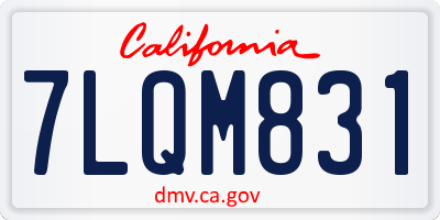 CA license plate 7LQM831