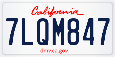 CA license plate 7LQM847