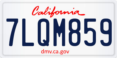 CA license plate 7LQM859