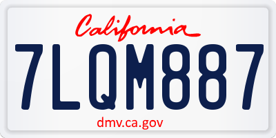 CA license plate 7LQM887