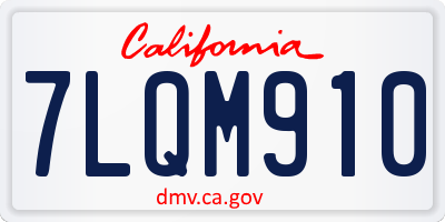 CA license plate 7LQM910