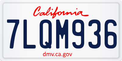 CA license plate 7LQM936