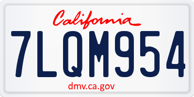 CA license plate 7LQM954