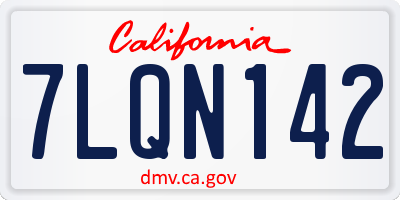 CA license plate 7LQN142