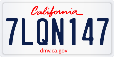 CA license plate 7LQN147