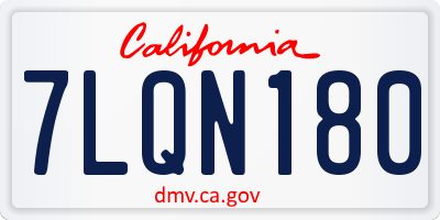 CA license plate 7LQN180