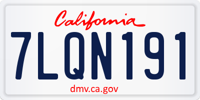 CA license plate 7LQN191
