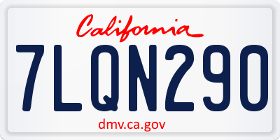 CA license plate 7LQN290