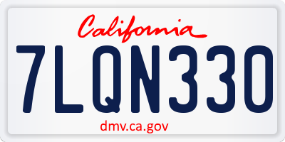 CA license plate 7LQN330