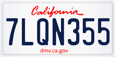 CA license plate 7LQN355