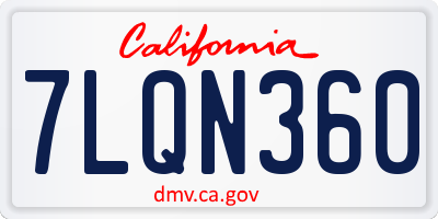 CA license plate 7LQN360