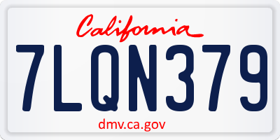CA license plate 7LQN379