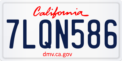 CA license plate 7LQN586