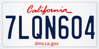 CA license plate 7LQN604