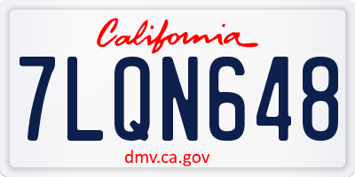 CA license plate 7LQN648