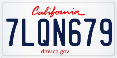 CA license plate 7LQN679