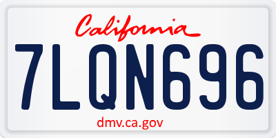 CA license plate 7LQN696