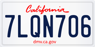 CA license plate 7LQN706