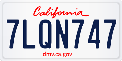 CA license plate 7LQN747