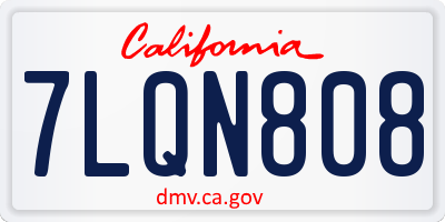 CA license plate 7LQN808