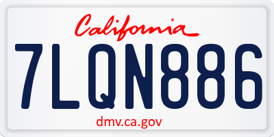 CA license plate 7LQN886