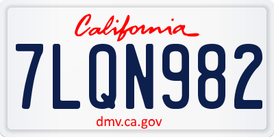 CA license plate 7LQN982