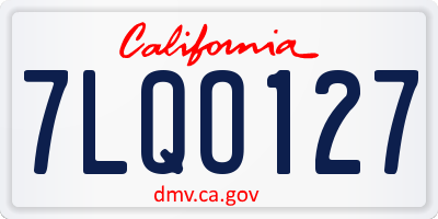 CA license plate 7LQO127