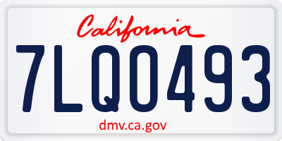 CA license plate 7LQO493