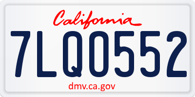CA license plate 7LQO552
