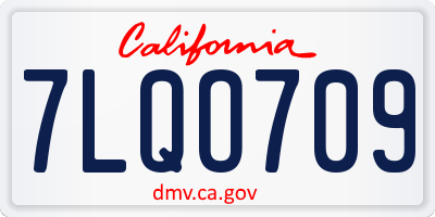 CA license plate 7LQO709