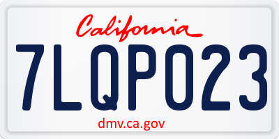 CA license plate 7LQP023