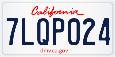 CA license plate 7LQP024